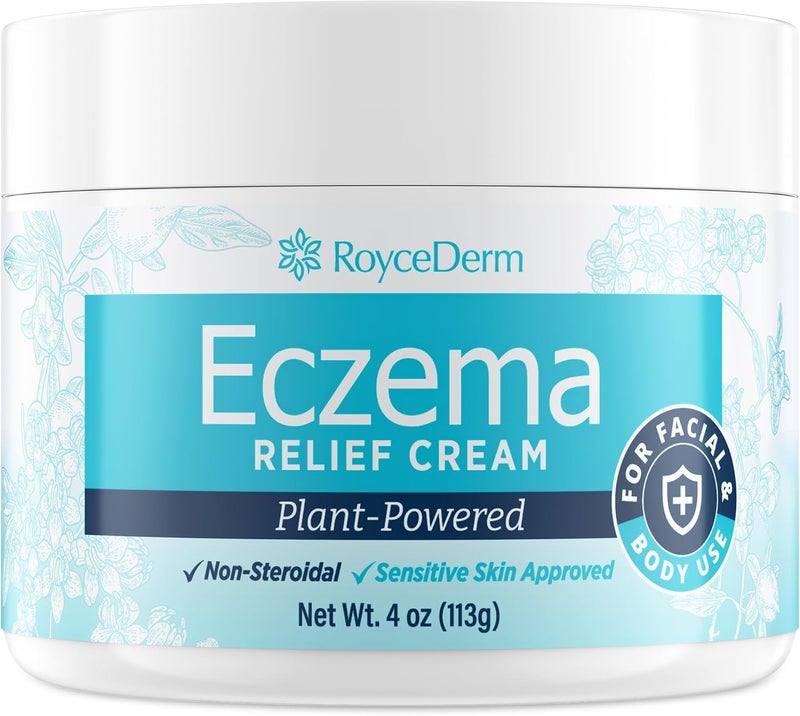 Roycederm Eczema & Psoriasis Cream for Dry, Itchy Skin – Moisturizer for Sensitive Skin, Eczema, Psoriasis & Dermatitis – 1% Colloidal Oatmeal + Ceramides – Steroid-Free for Adults, Kids & Babies - Image 1